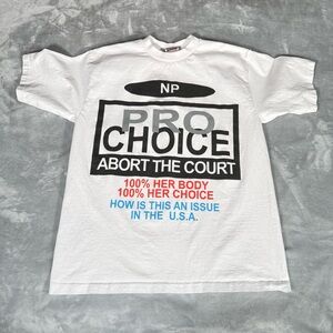 Pro Club Pro Choice Abortion T Shirt Mens L Slim Fit Crewneck White